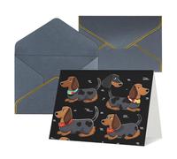 FodPand Tarjetas de felicitación con sobres, tarjetas de cumpleaños de 11,4 x 15,2 cm, tarjeta de aliento a mitad plegada, divertidas postales con texto en inglés "I Love My Dog", tarjeta de