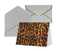 FodPand Tarjetas de felicitación con sobres, tarjetas de cumpleaños de 11,4 x 15,2 cm, tarjeta de aliento de mitad plegada, divertidas postales de guepardo, leopardo, tarjeta de invitación en blanco