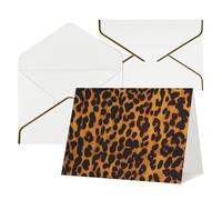 FodPand Tarjetas de felicitación con sobres, tarjetas de cumpleaños de 11,4 x 15,2 cm, tarjeta de aliento de mitad plegada, divertidas postales de guepardo, leopardo, tarjeta de invitación en blanco