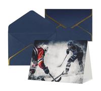 FodPand Tarjetas de felicitación con sobres, tarjetas de cumpleaños de 11,4 x 15,2 cm, tarjeta de aliento a mitad plegable, divertidas postales de hockey sobre hielo, tarjeta de invitación en blanco