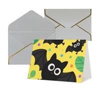 FodPand Tarjetas de felicitación con sobres, tarjetas de cumpleaños de 11,4 x 15,2 cm, tarjeta de aliento a mitad plegable, divertidas postales de murciélago, tarjeta de invitación en blanco para