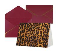 FodPand Tarjetas de felicitación con sobres, tarjetas de cumpleaños de 11,4 x 15,2 cm, tarjeta de aliento de mitad plegada, divertidas postales de guepardo, leopardo, tarjeta de invitación en blanco