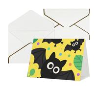 FodPand Tarjetas de felicitación con sobres, tarjetas de cumpleaños de 11,4 x 15,2 cm, tarjeta de aliento a mitad plegable, divertidas postales de murciélago, tarjeta de invitación en blanco para
