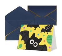 FodPand Tarjetas de felicitación con sobres, tarjetas de cumpleaños de 11,4 x 15,2 cm, tarjeta de aliento a mitad plegable, divertidas postales de murciélago, tarjeta de invitación en blanco para
