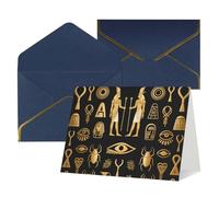 FodPand Tarjetas de felicitación con sobres, tarjetas de cumpleaños de 11,4 x 15,2 cm, tarjeta de aliento a mitad plegable, divertidas postales del antiguo Egipto en blanco, tarjeta de invitación para