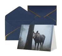 FodPand Tarjetas de felicitación con sobres, tarjetas de cumpleaños de 11,4 x 15,2 cm, tarjeta de aliento a mitad plegable, divertidas postales de animales silvestres del bosque, tarjeta de invitación