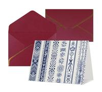 FodPand Tarjetas de felicitación con sobres, tarjetas de cumpleaños de 11,4 x 15,2 cm, tarjeta de aliento a mitad plegable, divertidas tarjetas postales bordadas en blanco, tarjetas de invitación para