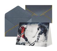 FodPand Tarjetas de felicitación con sobres, tarjetas de cumpleaños de 11,4 x 15,2 cm, tarjeta de aliento a mitad plegable, divertidas postales de hockey sobre hielo, tarjeta de invitación en blanco