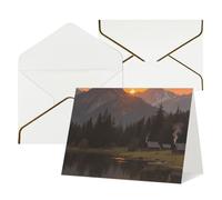 FodPand Tarjetas de felicitación con sobres, tarjetas de cumpleaños de 4.5 x 6 pulgadas, tarjeta de aliento a mitad plegable, divertidas postales de atardecer y cielo paisaje, tarjeta de invitación en