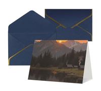 FodPand Tarjetas de felicitación con sobres, tarjetas de cumpleaños de 4.5 x 6 pulgadas, tarjeta de aliento a mitad plegable, divertidas postales de atardecer y cielo paisaje, tarjeta de invitación en