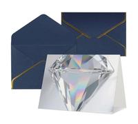 FodPand Tarjetas de felicitación con sobres, tarjetas de cumpleaños de 4.5 x 6 pulgadas, tarjeta de aliento a mitad plegable, divertidas postales de arco iris 3D, decoración de cristal de diamante en