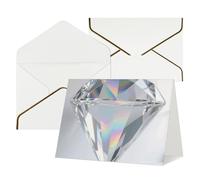 FodPand Tarjetas de felicitación con sobres, tarjetas de cumpleaños de 4.5 x 6 pulgadas, tarjeta de aliento a mitad plegable, divertidas postales de arco iris 3D, decoración de cristal de diamante en