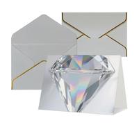 FodPand Tarjetas de felicitación con sobres, tarjetas de cumpleaños de 4.5 x 6 pulgadas, tarjeta de aliento a mitad plegable, divertidas postales de arco iris 3D, decoración de cristal de diamante en