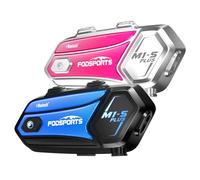 Fodsports M1-S Plus Intercom Moto para 10 cascos, 2024 Versión mejorada Intercom Moto con Compartir Música/Emparejamiento Rápido/Altavoz Fod, 2000 M Sistema de Comunicación Bluetooth