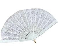 FOELANNE Abanicos plegables de bambú, Abanico de mano plegable de encaje blanco negro 45x25cm 5 uds accesorio de disfraz de boda for fiesta de baile(Color1,5pcs)