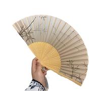 FOELANNE Abanicos plegables de bambú, Abanico de mano plegable de tela de bambú, accesorios for fotos de fiesta de baile Multicolor, 1-10 Uds.(Color10,10pcs)