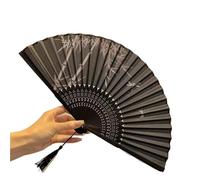 FOELANNE Abanicos plegables de bambú, Abanico de mano plegable de tela de bambú, accesorios for fotos de fiesta de baile Multicolor, 1-10 Uds.(Color11,10pcs)