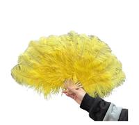 FOELANNE Abanicos plegables de bambú, Abanico de Plumas Plegable de Mano 70x40cm Multicolor 1/2/10 PCS Izquierda/Derecha(Yellow,10 PCS 70cmx40cm)