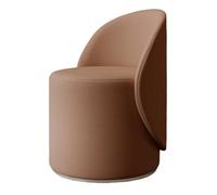 FOELANNE Asiento otomano con respaldo, giratorio de 360°, de piel, redondo, con respaldo, multicolor (marrón)
