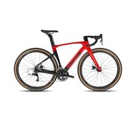 FOELANNE Bicicleta de ciudad, Manillar de bicicleta de carretera de fibra de carbono con frenos de disco y cables totalmente ocultos, rojo, 22 x (45-54) cm(22-48Cm)