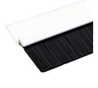 FOELANNE Burlete inferior de aleación para puertas, Cepillo de PVC for barrido inferior de puerta con parte posterior adhesiva, varios tamaños, 1/2 piezas(1 Pc,L 100cm x Brush Height 100mm)