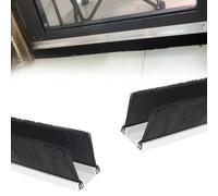 FOELANNE Burlete inferior de aleación para puertas, Sello de cepillo inferior de puerta 10-300 mm Altura del cepillo 1/2/5 piezas(2 Pcs,Brush height 110MM)