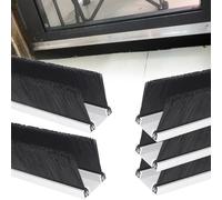 FOELANNE Burlete inferior de aleación para puertas, Sello de cepillo inferior de puerta 10-300 mm Altura del cepillo 1/2/5 piezas(5 Pcs,Brush height 50MM)