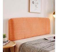 FOELANNE Cabeceros Cubre Cabeceros, Funda de cabecera de Cama a Cuadros, Sábana Bajera Protectora for cabecera de Cama, Almohadilla de algodón Acolchada, Juego de Cama elástico(Orange,W200 x H60cm)