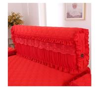 FOELANNE Cabeceros Cubre Cabeceros, Funda de Encaje for mesita de Noche, decoración del hogar, edredón, Funda de cabecera Todo Incluido, cubrecamas de algodón Grueso de Princesa(Red,W 200cm x H 65cm)