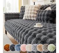 FOELANNE Cosiciones de sofá, Funda de sofá de 1, 2, 3 y 4 plazas con Cojines de Respaldo, de Pana, Lavable a máquina, Antideslizante.(Dark Grey,70 * 150cm)