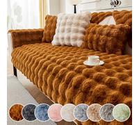 FOELANNE Cosiciones de sofá, Funda de sofá de 1, 2, 3 y 4 plazas con Cojines de Respaldo, de Pana, Lavable a máquina, Antideslizante.(Coffee,110 * 210cm)