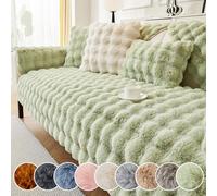 FOELANNE Cosiciones de sofá, Funda de sofá de 1, 2, 3 y 4 plazas con Cojines de Respaldo, de Pana, Lavable a máquina, Antideslizante.(Green,90 * 120cm)