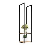 FOELANNE Decoración de Techo Estantería Ceiling Hanging Plant Shelves Flower Pot Stand, Black Metal Iron Ceiling Shelf Decorations Display Shelves Wall Mounted Storage Shelving(30x30x100cm)