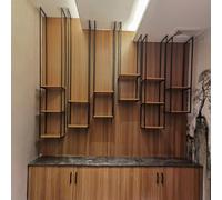 FOELANNE Decoración de Techo Estantería Ceiling Shelf Hanging - Metal Decorations Display Racks, Suspended Storage Holder for Bedroom Living Room - Wood and Metal Iron Wine Shelves(30x30x135cm)