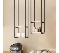 FOELANNE Decoración de Techo Estantería Metal Floating Shelves, Ceiling Shelf Brackets Display Shelves Kitchen Hanging Spice Rack Metal Frame Wall-Mounted Decorative Storage Shelving(30x30x75cm)