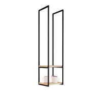 FOELANNE Decoración de Techo Estantería Metal Iron Kitchen Ceiling Hanger/Storage Rack Display Rack - Black Ceiling Hanging Shelf Wall Mounted Stand Wooden Floating Decorations Shelves(30x30x90cm)