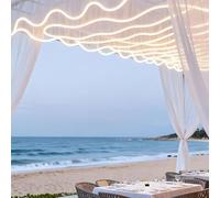 FOELANNE El Techo Luminoso Cubre el acontecimiento de Boda Reutilizable Escarpado Multicolor del tamaño múltiple fácil de Instalar(50mx0.6m,WhiteVeil+WarmLight)