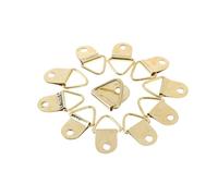 FOELANNE Gancho para Cuadros en Forma de Diente de Sierra, Colgador de Anillo en D Triangular Dorado for Marco de Fotos, Pintura al óleo de Espejo, 9x20mm, 10 Uds./100 Uds.(10pcs)