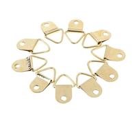 FOELANNE Gancho para Cuadros en Forma de Diente de Sierra, Perchas for Marcos de Fotos con Anilla en D, triángulo Dorado, Metal, 10/100 Piezas, 10x20mm(10 Pcs)