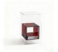 FOELANNE Mesita Auxiliar de acrílico Transparente, Mesa Auxiliar de acrílico Transparente 3 Niveles con revistero for el hogar, Dormitorio, Oficina, Multicolor(Brown)