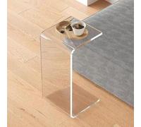FOELANNE Mesita Auxiliar de acrílico Transparente, Mesa C de acrílico en Forma U, mesita Noche Lateral Multiusos, Multicolor, 30x30x55-65cm(Transparent,30 * 30 * 65cm)