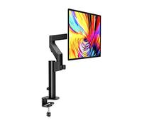 FOELANNE Montaje sobre una mesa con un brazo para monitor, soporte para doble monitor, tipo columna, totalmente móvil, altura regulable, soporte de sujeción con ojal, 15"-32"(A)