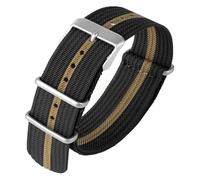 FOELANNE Pulsera reloj inteligente recambio, Correas de reloj de nailon de 18 mm, 20 mm y 22 mm, pulsera deportiva con hebilla de acero inoxidable, correas de liberación rápida(BlackD,20mm)