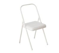 FOELANNE Silla de escritorio plegable y portátil, silla de yoga plegable multicolor 45 cm altura asiento 80 cm altura total 200 kg capacidad (White)