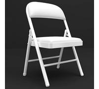 FOELANNE Silla de escritorio plegable y portátil, Silla plegable con respaldo de metal y cojín de cuero PU en diferentes tamaños multicolores(E)