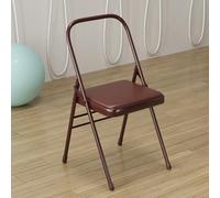 FOELANNE Silla de Oficina Plegable y Portátil, Silla de Yoga Plegable Multicolor 45 cm Altura del asiento 80 cm Altura Total Capacidad 200 kg(Brown)