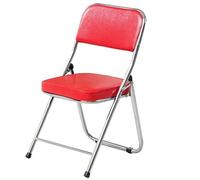 FOELANNE Silla de oficina plegable y portátil, silla plegable multicolor con respaldo de piel sintética, para casa, oficina, escuela, comedor, reunión (K)