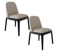 FOELANNE Sillas de Comedor Sillas con Respaldo, Sillas de Comedor de Madera sin reposabrazos, Respaldo Curvo Acolchado Multicolor, Paquete de 2/4 Piezas (Gray+Black,2PCS)