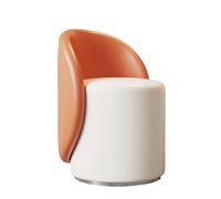 FOELANNE Sillas de respaldo, taburete reposapiés Vanity capitoné redondo giratorio 360° con reposapiés, asiento suave, multicolor (Patchwork Multicolor)