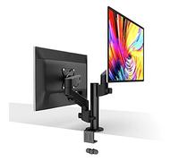 FOELANNE Soporte de escritorio con brazo para monitor individual, soporte de doble monitor, tipo columna, movimiento completo, abrazadera ajustable, soporte de ojal, 38.1 cm-81.3 cm (B)